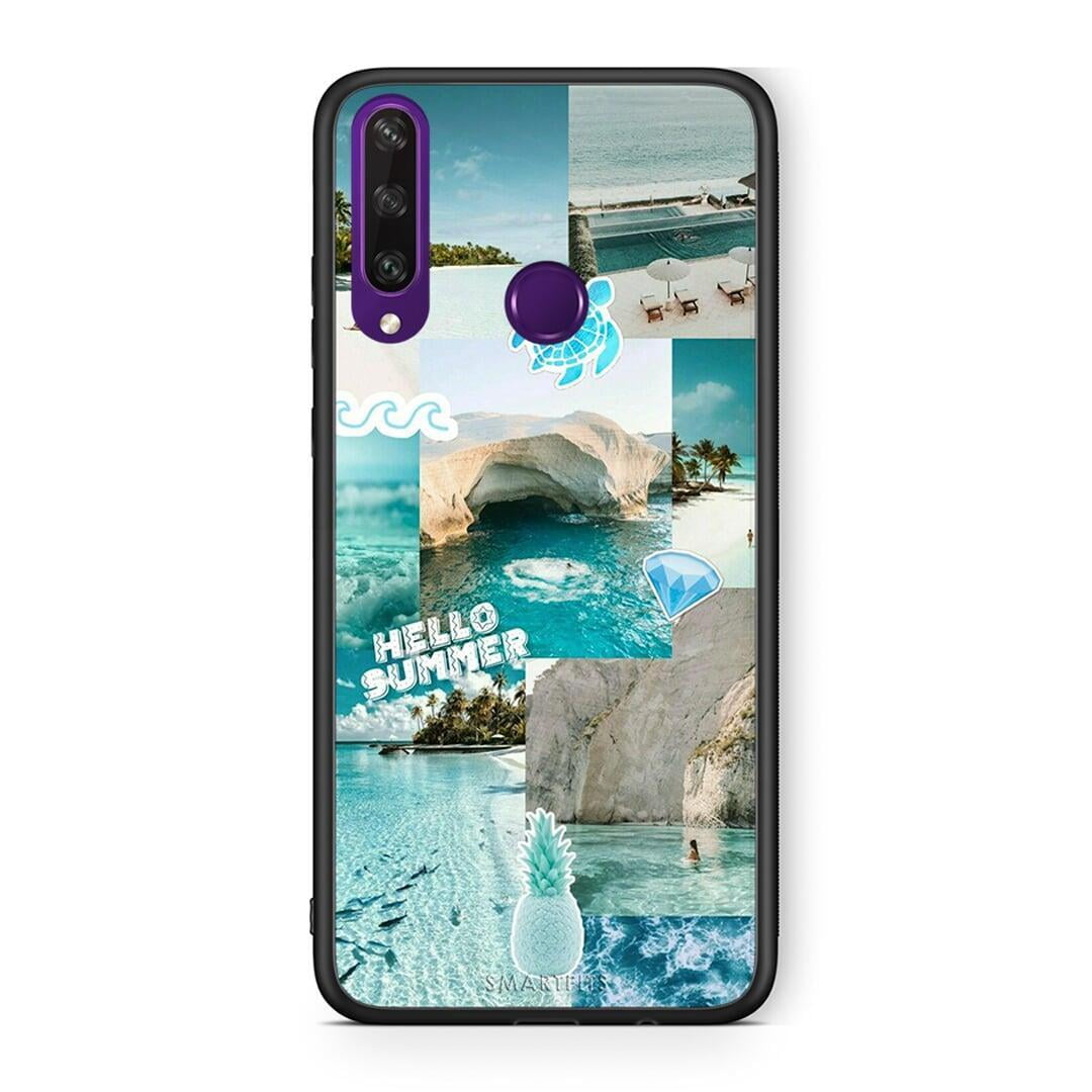 Huawei Y6p Aesthetic Summer Θήκη από τη Smartfits με σχέδιο στο πίσω μέρος και μαύρο περίβλημα | Smartphone case with colorful back and black bezels by Smartfits