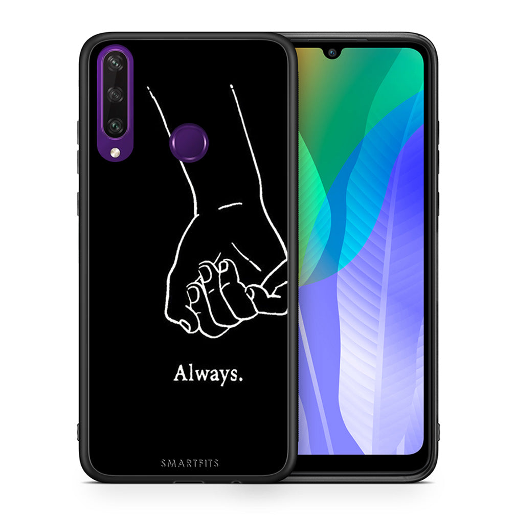 Θήκη Αγίου Βαλεντίνου Huawei Y6p Always & Forever 1 από τη Smartfits με σχέδιο στο πίσω μέρος και μαύρο περίβλημα | Huawei Y6p Always & Forever 1 case with colorful back and black bezels