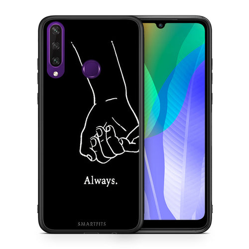 Θήκη Αγίου Βαλεντίνου Huawei Y6p Always & Forever 1 από τη Smartfits με σχέδιο στο πίσω μέρος και μαύρο περίβλημα | Huawei Y6p Always & Forever 1 case with colorful back and black bezels