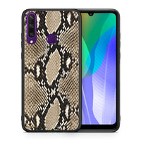 Thumbnail for Θήκη Huawei Y6p Fashion Snake Animal από τη Smartfits με σχέδιο στο πίσω μέρος και μαύρο περίβλημα | Huawei Y6p Fashion Snake Animal case with colorful back and black bezels