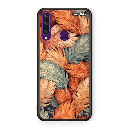 Huawei Y6p Autumn Leaves Θήκη από τη Smartfits με σχέδιο στο πίσω μέρος και μαύρο περίβλημα | Smartphone case with colorful back and black bezels by Smartfits