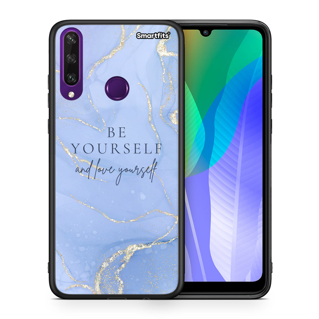 Θήκη Huawei Y6p Be Yourself από τη Smartfits με σχέδιο στο πίσω μέρος και μαύρο περίβλημα | Huawei Y6p Be Yourself case with colorful back and black bezels