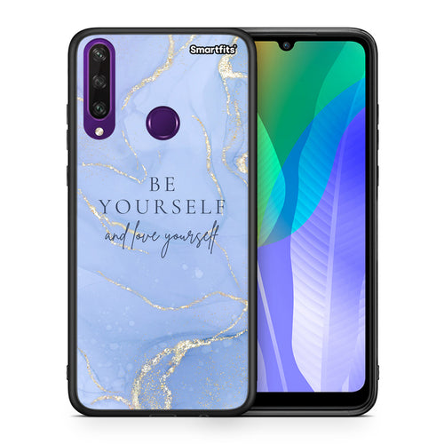 Θήκη Huawei Y6p Be Yourself από τη Smartfits με σχέδιο στο πίσω μέρος και μαύρο περίβλημα | Huawei Y6p Be Yourself case with colorful back and black bezels