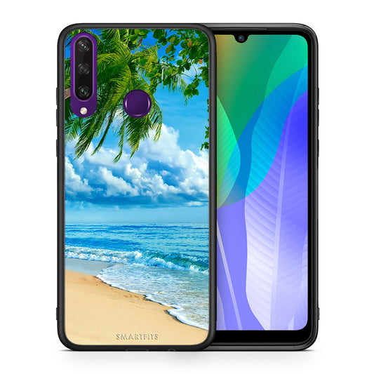 Θήκη Huawei Y6p Beautiful Beach από τη Smartfits με σχέδιο στο πίσω μέρος και μαύρο περίβλημα | Huawei Y6p Beautiful Beach case with colorful back and black bezels