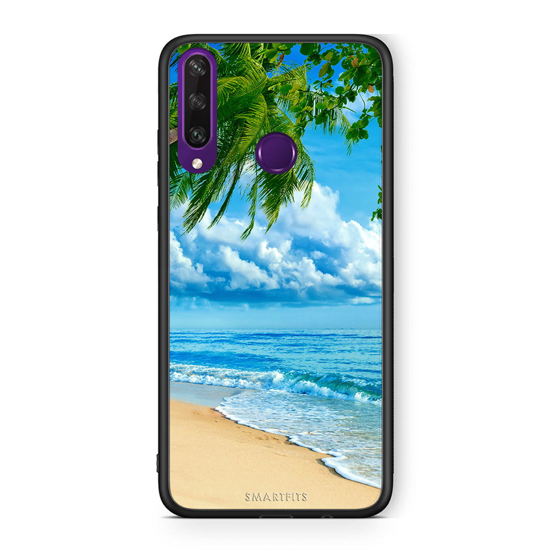 Huawei Y6p Beautiful Beach θήκη από τη Smartfits με σχέδιο στο πίσω μέρος και μαύρο περίβλημα | Smartphone case with colorful back and black bezels by Smartfits
