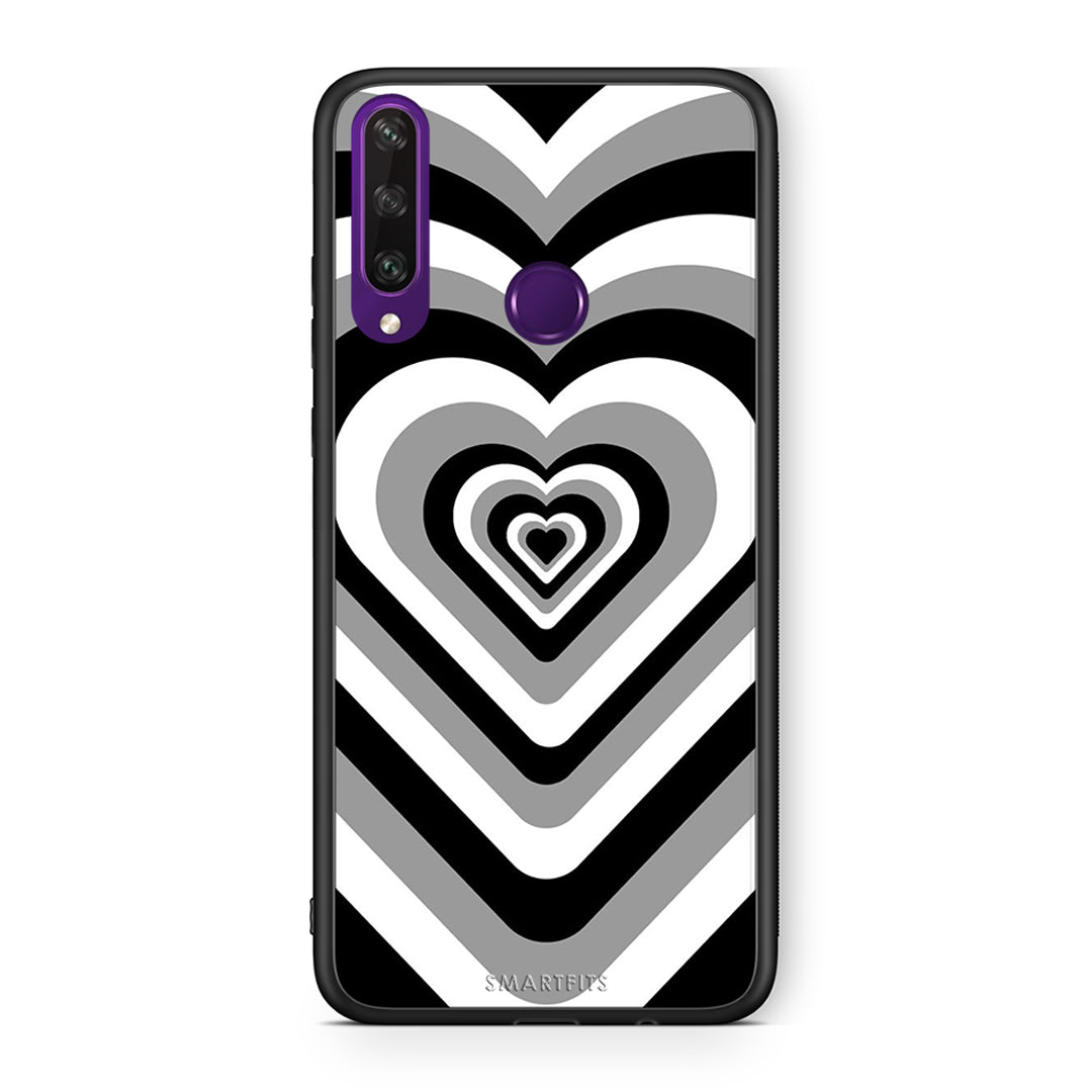 Huawei Y6p Black Hearts θήκη από τη Smartfits με σχέδιο στο πίσω μέρος και μαύρο περίβλημα | Smartphone case with colorful back and black bezels by Smartfits