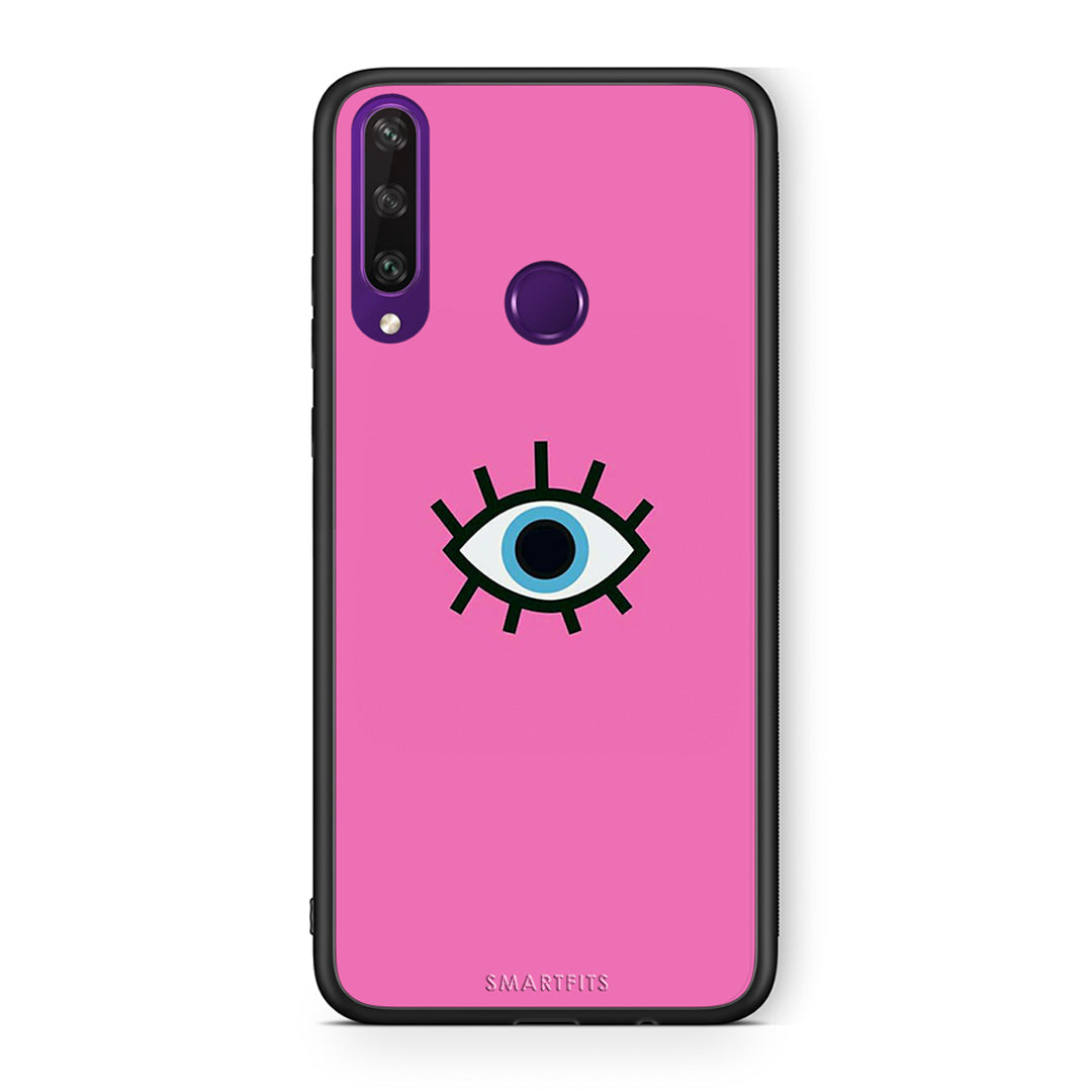Huawei Y6p Blue Eye Pink θήκη από τη Smartfits με σχέδιο στο πίσω μέρος και μαύρο περίβλημα | Smartphone case with colorful back and black bezels by Smartfits