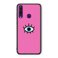 Thumbnail for Huawei Y6p Blue Eye Pink θήκη από τη Smartfits με σχέδιο στο πίσω μέρος και μαύρο περίβλημα | Smartphone case with colorful back and black bezels by Smartfits