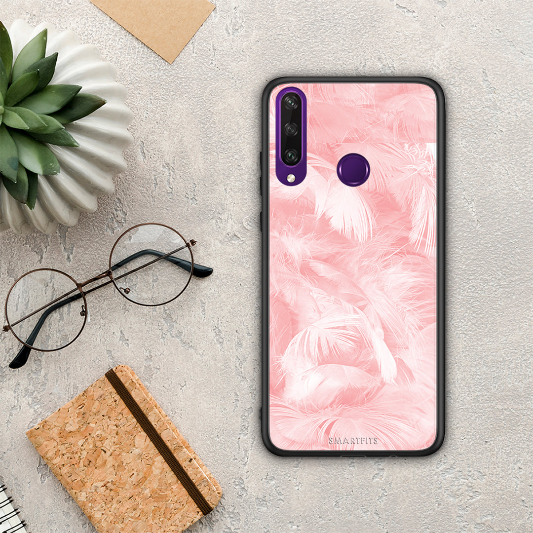 Boho Pink Feather - Huawei Y6p θήκη