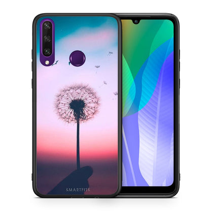 Θήκη Huawei Y6p Wish Boho από τη Smartfits με σχέδιο στο πίσω μέρος και μαύρο περίβλημα | Huawei Y6p Wish Boho case with colorful back and black bezels