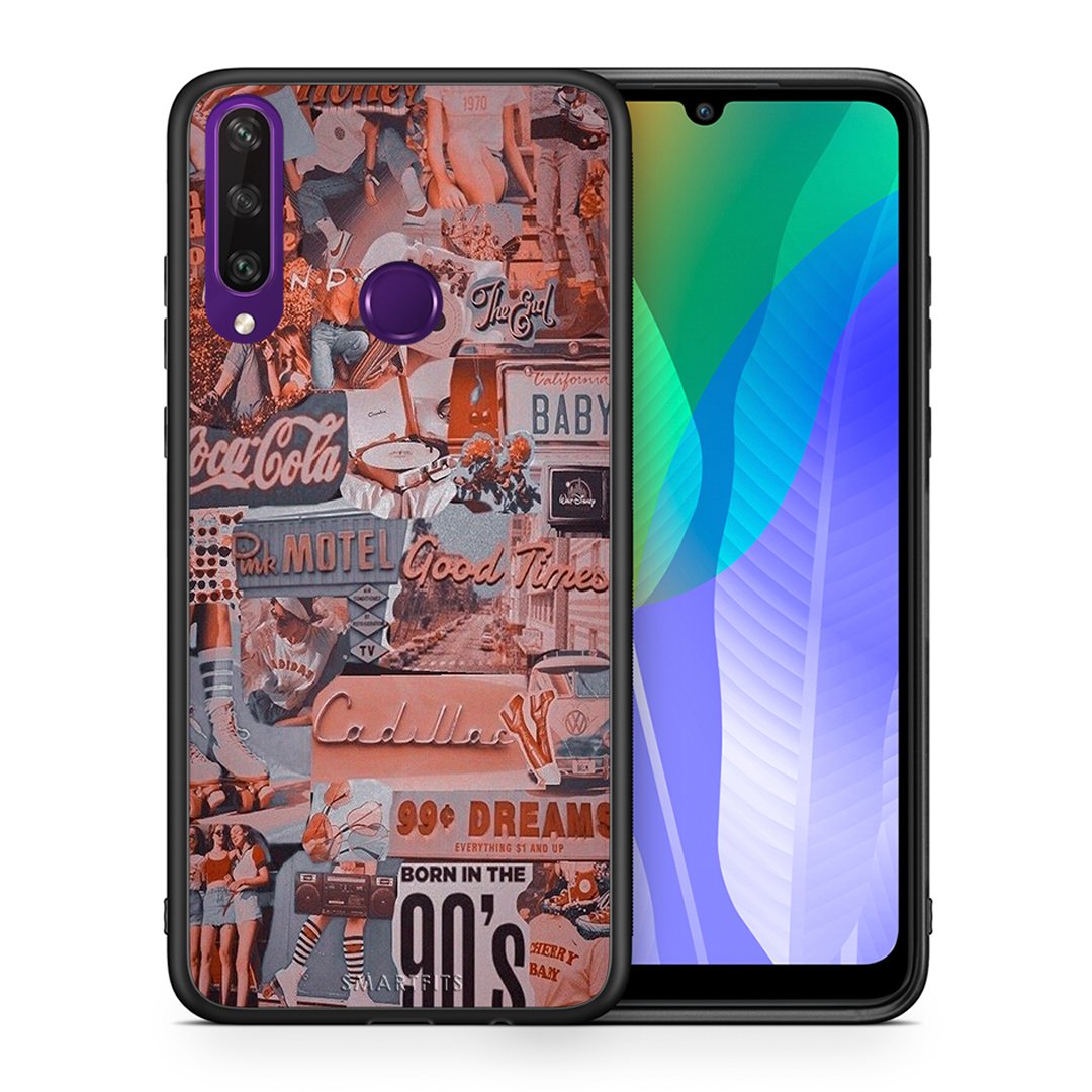 Θήκη Huawei Y6p Born In 90s από τη Smartfits με σχέδιο στο πίσω μέρος και μαύρο περίβλημα | Huawei Y6p Born In 90s case with colorful back and black bezels