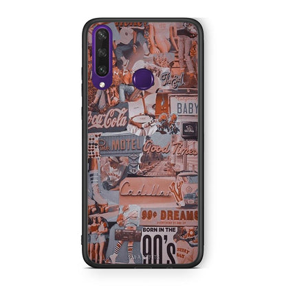 Huawei Y6p Born In 90s θήκη από τη Smartfits με σχέδιο στο πίσω μέρος και μαύρο περίβλημα | Smartphone case with colorful back and black bezels by Smartfits