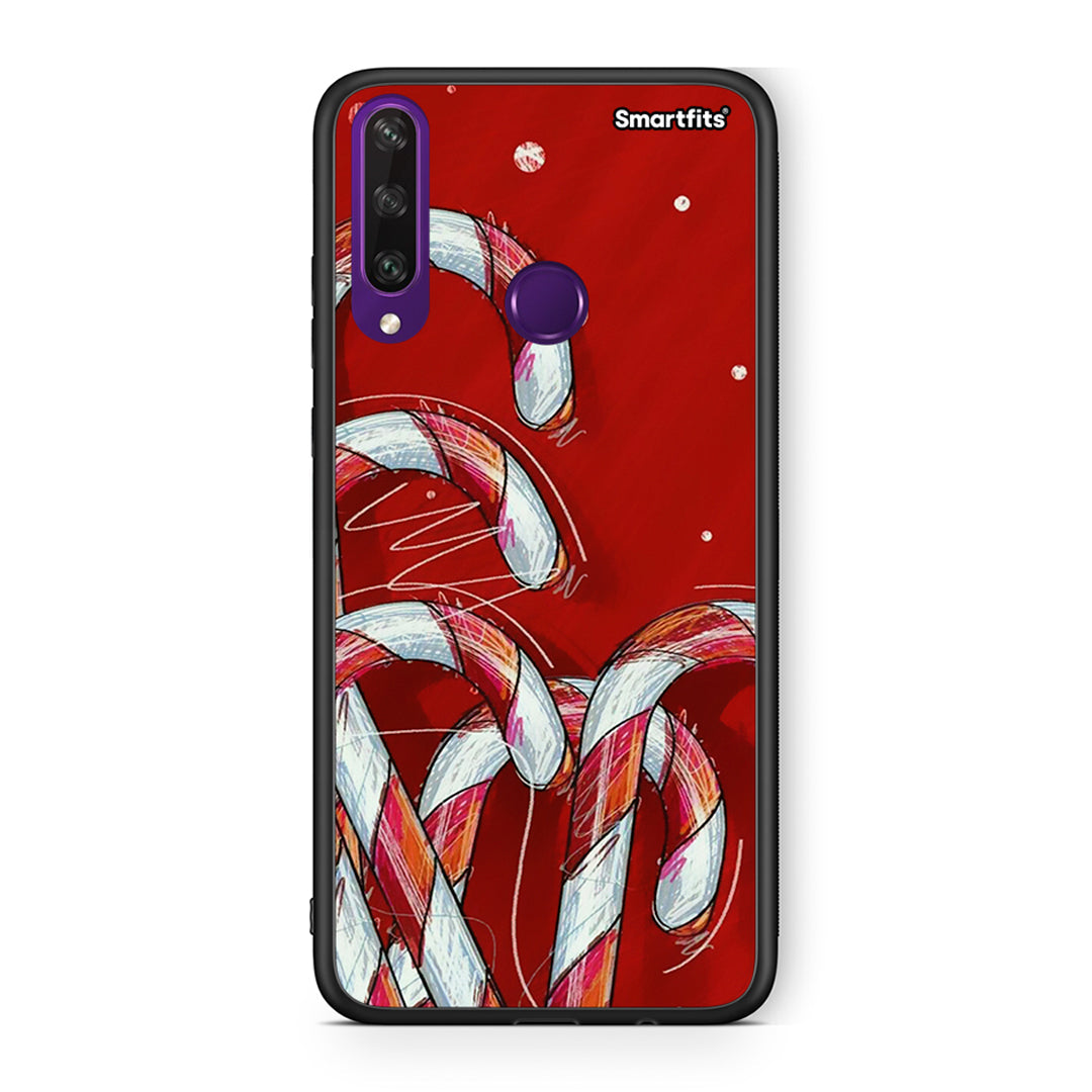 Huawei Y6p Candy Cane θήκη από τη Smartfits με σχέδιο στο πίσω μέρος και μαύρο περίβλημα | Smartphone case with colorful back and black bezels by Smartfits