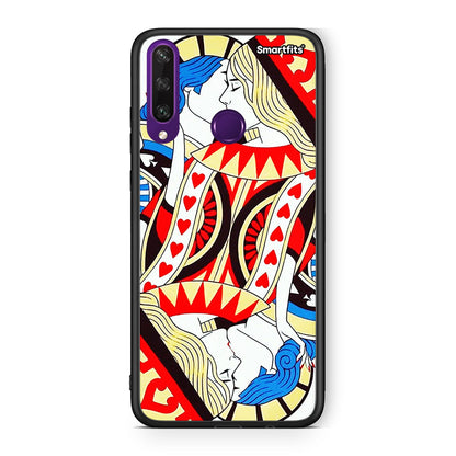 Huawei Y6p Card Love θήκη από τη Smartfits με σχέδιο στο πίσω μέρος και μαύρο περίβλημα | Smartphone case with colorful back and black bezels by Smartfits