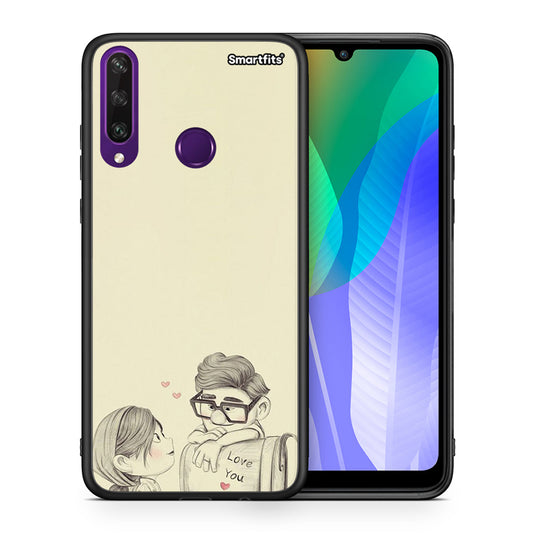 Θήκη Huawei Y6p Carl And Ellie από τη Smartfits με σχέδιο στο πίσω μέρος και μαύρο περίβλημα | Huawei Y6p Carl And Ellie case with colorful back and black bezels