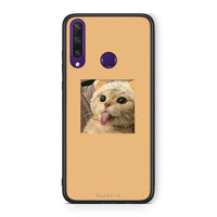 Thumbnail for Huawei Y6p Cat Tongue θήκη από τη Smartfits με σχέδιο στο πίσω μέρος και μαύρο περίβλημα | Smartphone case with colorful back and black bezels by Smartfits