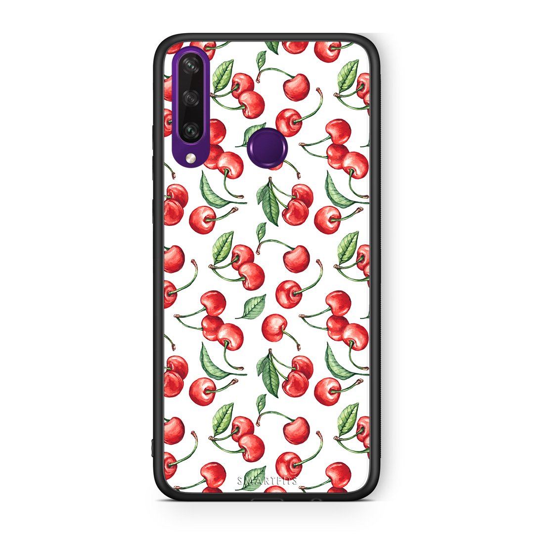 Huawei Y6p Cherry Summer θήκη από τη Smartfits με σχέδιο στο πίσω μέρος και μαύρο περίβλημα | Smartphone case with colorful back and black bezels by Smartfits