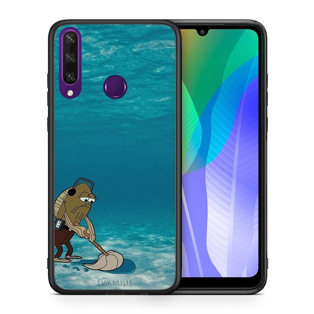 Θήκη Huawei Y6p Clean The Ocean από τη Smartfits με σχέδιο στο πίσω μέρος και μαύρο περίβλημα | Huawei Y6p Clean The Ocean case with colorful back and black bezels