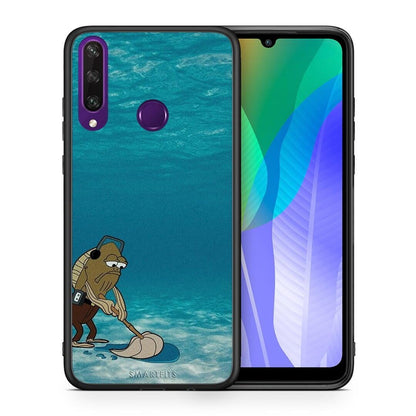 Θήκη Huawei Y6p Clean The Ocean από τη Smartfits με σχέδιο στο πίσω μέρος και μαύρο περίβλημα | Huawei Y6p Clean The Ocean case with colorful back and black bezels
