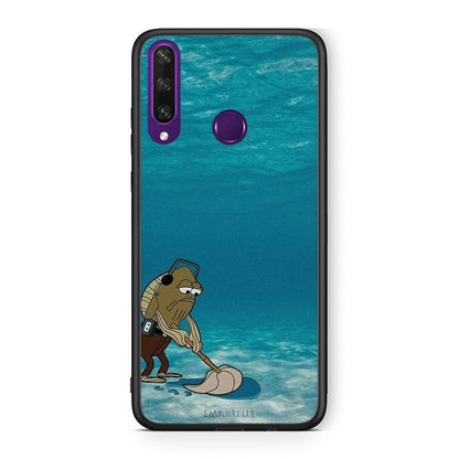 Huawei Y6p Clean The Ocean Θήκη από τη Smartfits με σχέδιο στο πίσω μέρος και μαύρο περίβλημα | Smartphone case with colorful back and black bezels by Smartfits