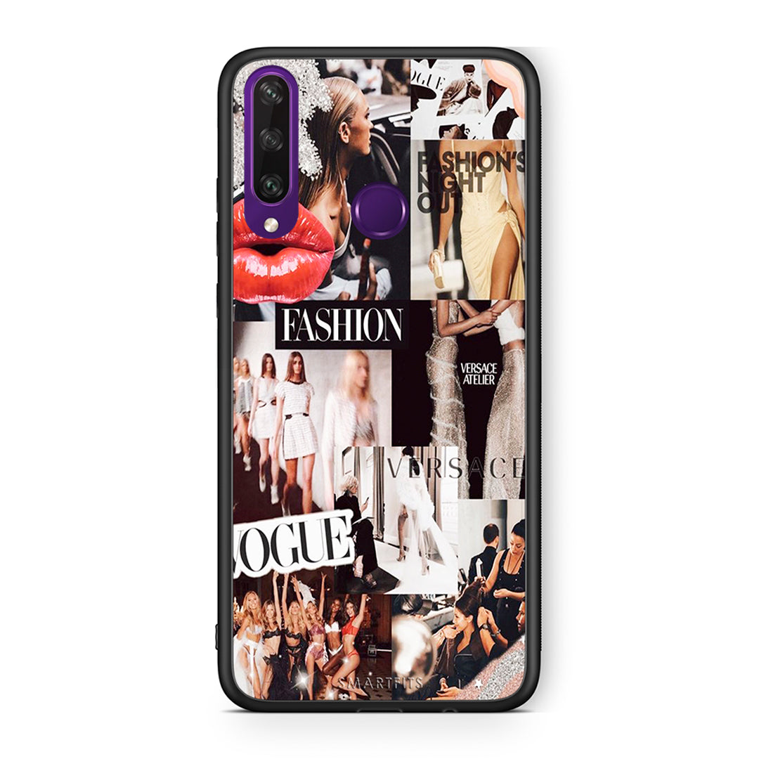 Huawei Y6p Collage Fashion Θήκη Αγίου Βαλεντίνου από τη Smartfits με σχέδιο στο πίσω μέρος και μαύρο περίβλημα | Smartphone case with colorful back and black bezels by Smartfits