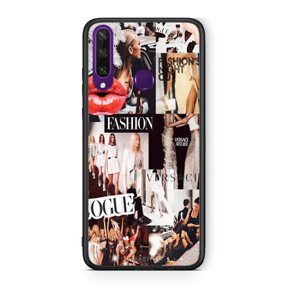 Huawei Y6p Collage Fashion Θήκη Αγίου Βαλεντίνου από τη Smartfits με σχέδιο στο πίσω μέρος και μαύρο περίβλημα | Smartphone case with colorful back and black bezels by Smartfits