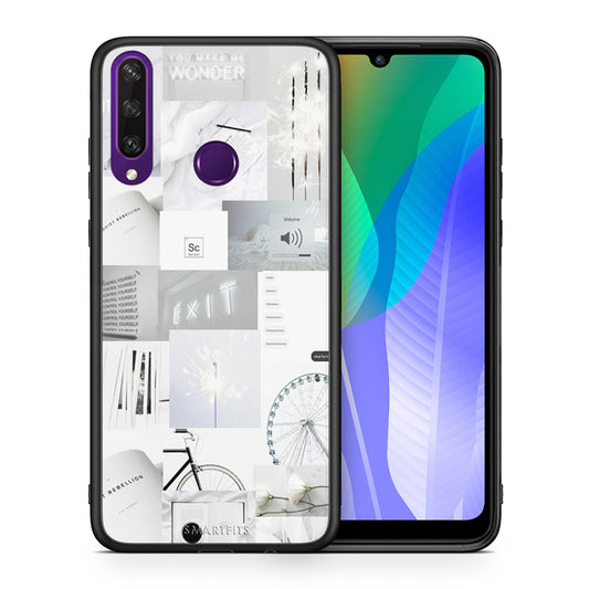 Θήκη Αγίου Βαλεντίνου Huawei Y6p Collage Make Me Wonder από τη Smartfits με σχέδιο στο πίσω μέρος και μαύρο περίβλημα | Huawei Y6p Collage Make Me Wonder case with colorful back and black bezels