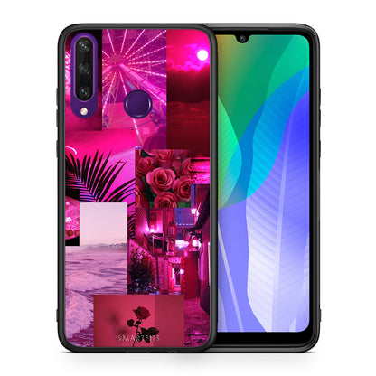 Θήκη Αγίου Βαλεντίνου Huawei Y6p Collage Red Roses από τη Smartfits με σχέδιο στο πίσω μέρος και μαύρο περίβλημα | Huawei Y6p Collage Red Roses case with colorful back and black bezels