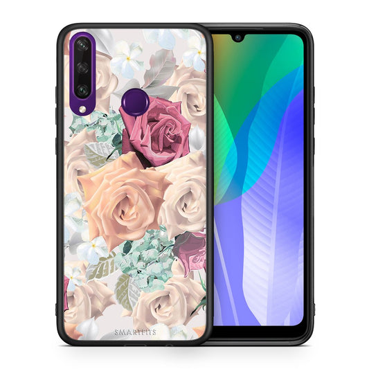 Θήκη Huawei Y6p Bouquet Floral από τη Smartfits με σχέδιο στο πίσω μέρος και μαύρο περίβλημα | Huawei Y6p Bouquet Floral case with colorful back and black bezels