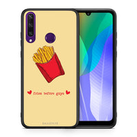 Thumbnail for Θήκη Αγίου Βαλεντίνου Huawei Y6p Fries Before Guys από τη Smartfits με σχέδιο στο πίσω μέρος και μαύρο περίβλημα | Huawei Y6p Fries Before Guys case with colorful back and black bezels