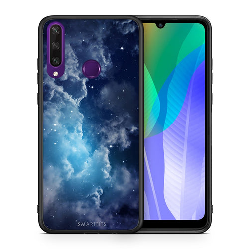 Θήκη Huawei Y6p Blue Sky Galaxy από τη Smartfits με σχέδιο στο πίσω μέρος και μαύρο περίβλημα | Huawei Y6p Blue Sky Galaxy case with colorful back and black bezels