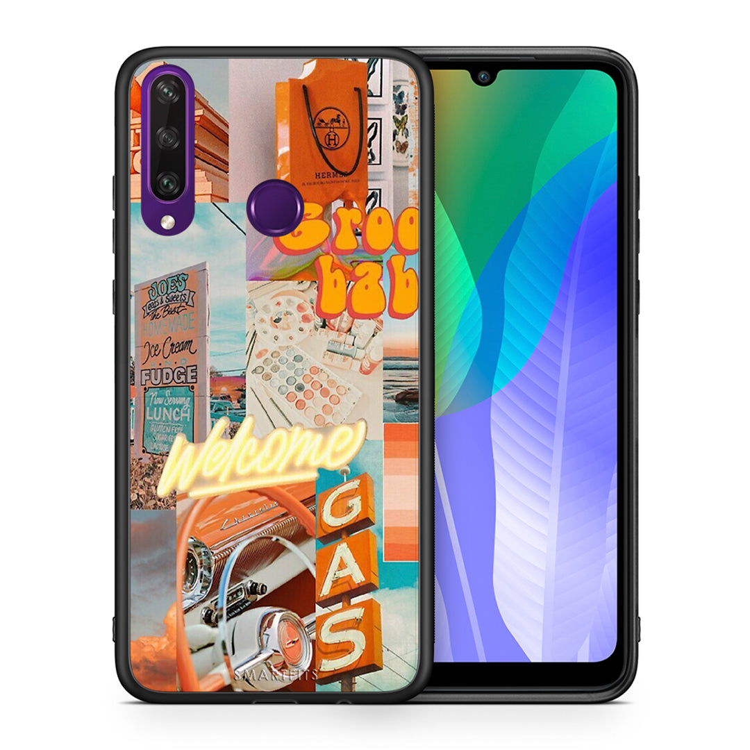 Θήκη Αγίου Βαλεντίνου Huawei Y6p Groovy Babe από τη Smartfits με σχέδιο στο πίσω μέρος και μαύρο περίβλημα | Huawei Y6p Groovy Babe case with colorful back and black bezels