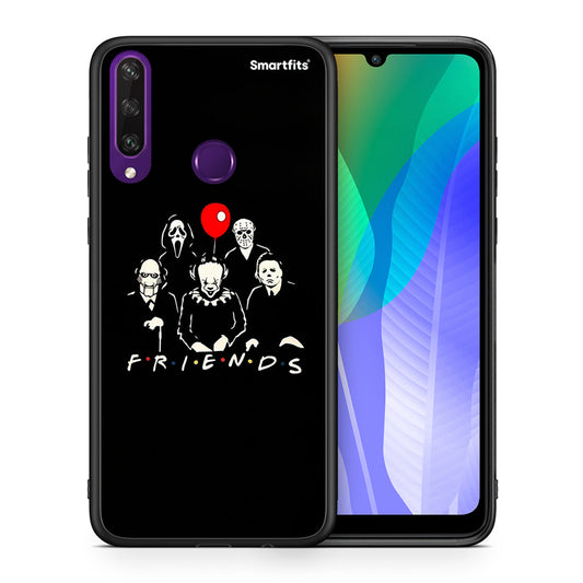 Θήκη Huawei Y6p Halloween Friends από τη Smartfits με σχέδιο στο πίσω μέρος και μαύρο περίβλημα | Huawei Y6p Halloween Friends case with colorful back and black bezels