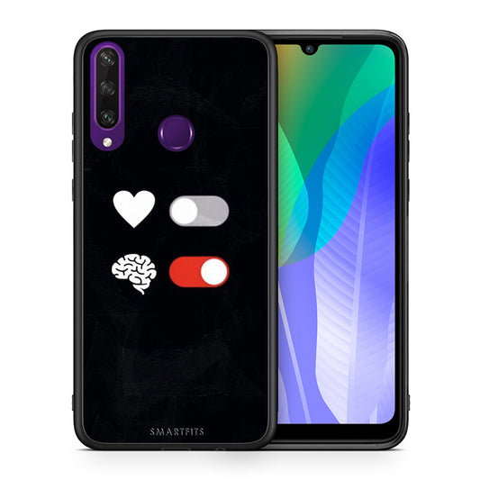 Θήκη Αγίου Βαλεντίνου Huawei Y6p Heart Vs Brain από τη Smartfits με σχέδιο στο πίσω μέρος και μαύρο περίβλημα | Huawei Y6p Heart Vs Brain case with colorful back and black bezels