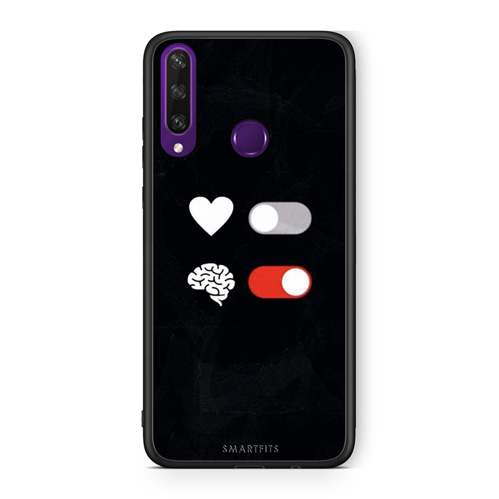 Huawei Y6p Heart Vs Brain Θήκη Αγίου Βαλεντίνου από τη Smartfits με σχέδιο στο πίσω μέρος και μαύρο περίβλημα | Smartphone case with colorful back and black bezels by Smartfits