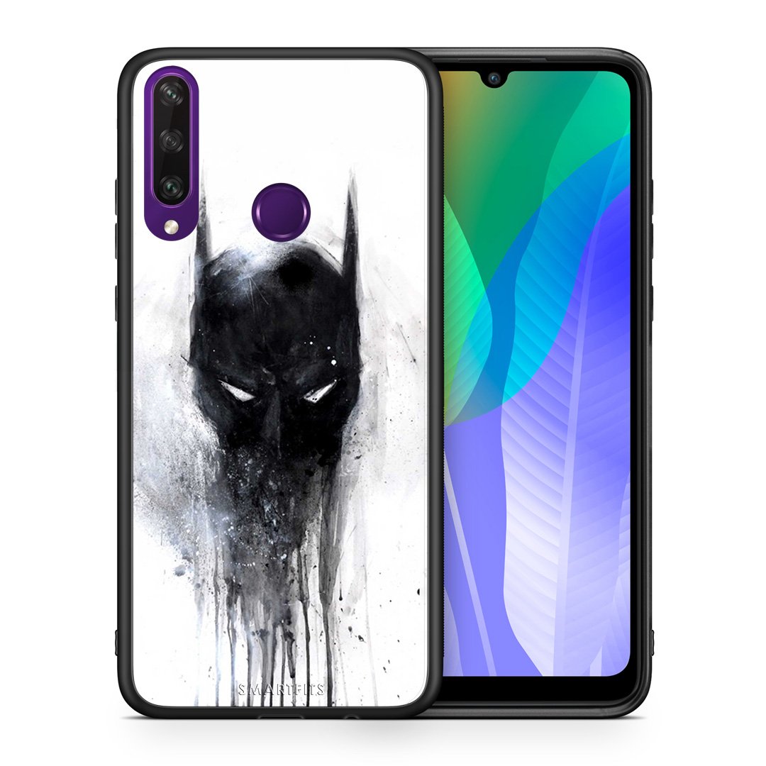 Θήκη Huawei Y6p Paint Bat Hero από τη Smartfits με σχέδιο στο πίσω μέρος και μαύρο περίβλημα | Huawei Y6p Paint Bat Hero case with colorful back and black bezels