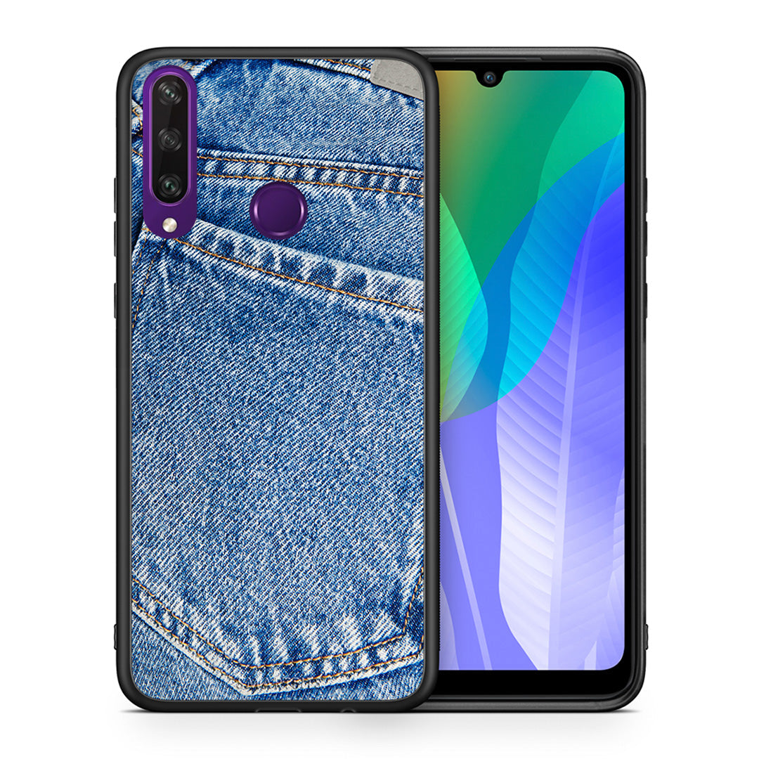 Θήκη Huawei Y6p Jeans Pocket από τη Smartfits με σχέδιο στο πίσω μέρος και μαύρο περίβλημα | Huawei Y6p Jeans Pocket case with colorful back and black bezels