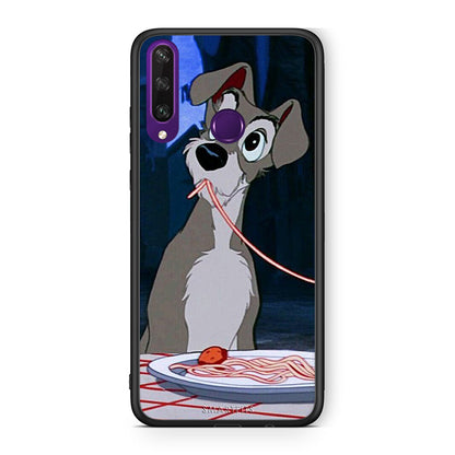 Huawei Y6p Lady And Tramp 1 Θήκη Αγίου Βαλεντίνου από τη Smartfits με σχέδιο στο πίσω μέρος και μαύρο περίβλημα | Smartphone case with colorful back and black bezels by Smartfits