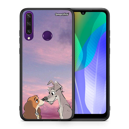 Θήκη Huawei Y6p Lady And Tramp από τη Smartfits με σχέδιο στο πίσω μέρος και μαύρο περίβλημα | Huawei Y6p Lady And Tramp case with colorful back and black bezels