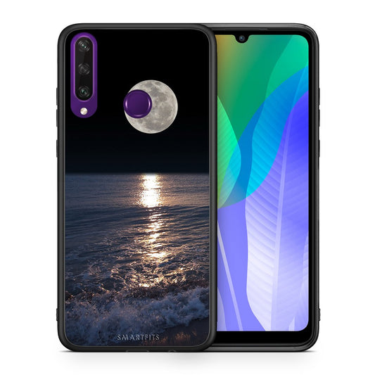 Θήκη Huawei Y6p Moon Landscape από τη Smartfits με σχέδιο στο πίσω μέρος και μαύρο περίβλημα | Huawei Y6p Moon Landscape case with colorful back and black bezels