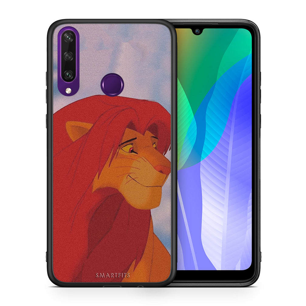 Θήκη Αγίου Βαλεντίνου Huawei Y6p Lion Love 1 από τη Smartfits με σχέδιο στο πίσω μέρος και μαύρο περίβλημα | Huawei Y6p Lion Love 1 case with colorful back and black bezels