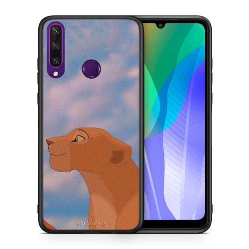 Θήκη Αγίου Βαλεντίνου Huawei Y6p Lion Love 2 από τη Smartfits με σχέδιο στο πίσω μέρος και μαύρο περίβλημα | Huawei Y6p Lion Love 2 case with colorful back and black bezels