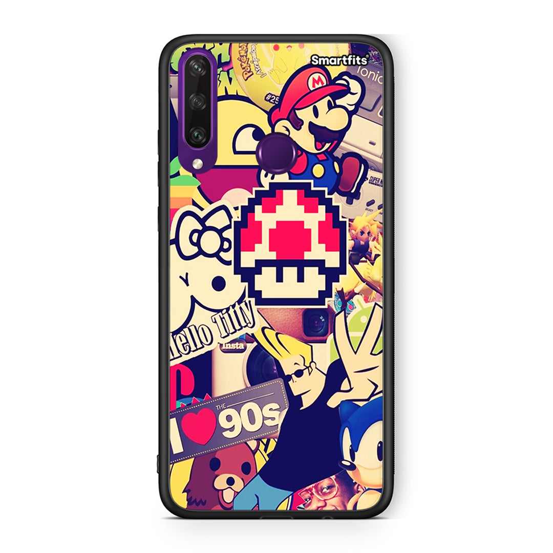 Huawei Y6p Love The 90s θήκη από τη Smartfits με σχέδιο στο πίσω μέρος και μαύρο περίβλημα | Smartphone case with colorful back and black bezels by Smartfits
