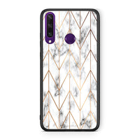 Thumbnail for 44 - Huawei Y6p  Gold Geometric Marble case, cover, bumper