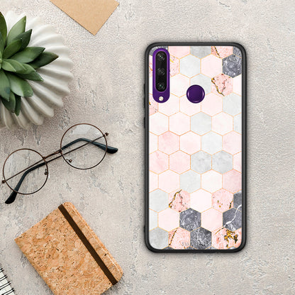 Marble Hexagon Pink - Huawei Y6p θήκη