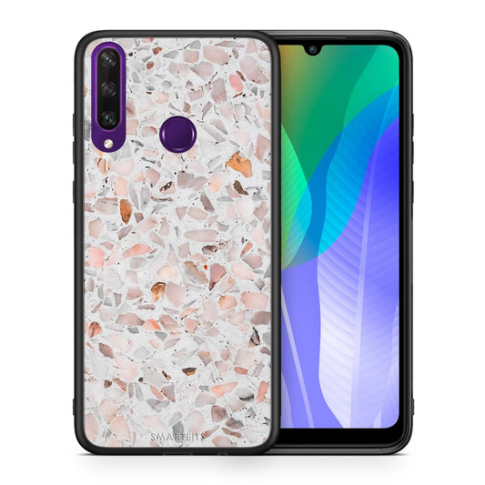 Θήκη Huawei Y6p Marble Terrazzo από τη Smartfits με σχέδιο στο πίσω μέρος και μαύρο περίβλημα | Huawei Y6p Marble Terrazzo case with colorful back and black bezels