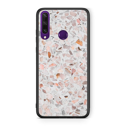 Huawei Y6p Marble Terrazzo θήκη από τη Smartfits με σχέδιο στο πίσω μέρος και μαύρο περίβλημα | Smartphone case with colorful back and black bezels by Smartfits