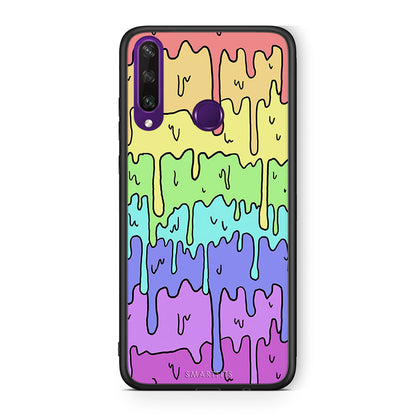 Huawei Y6p Melting Rainbow θήκη από τη Smartfits με σχέδιο στο πίσω μέρος και μαύρο περίβλημα | Smartphone case with colorful back and black bezels by Smartfits