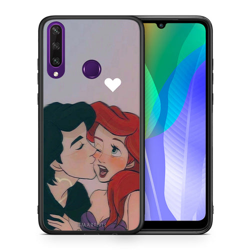 Θήκη Αγίου Βαλεντίνου Huawei Y6p Mermaid Love από τη Smartfits με σχέδιο στο πίσω μέρος και μαύρο περίβλημα | Huawei Y6p Mermaid Love case with colorful back and black bezels