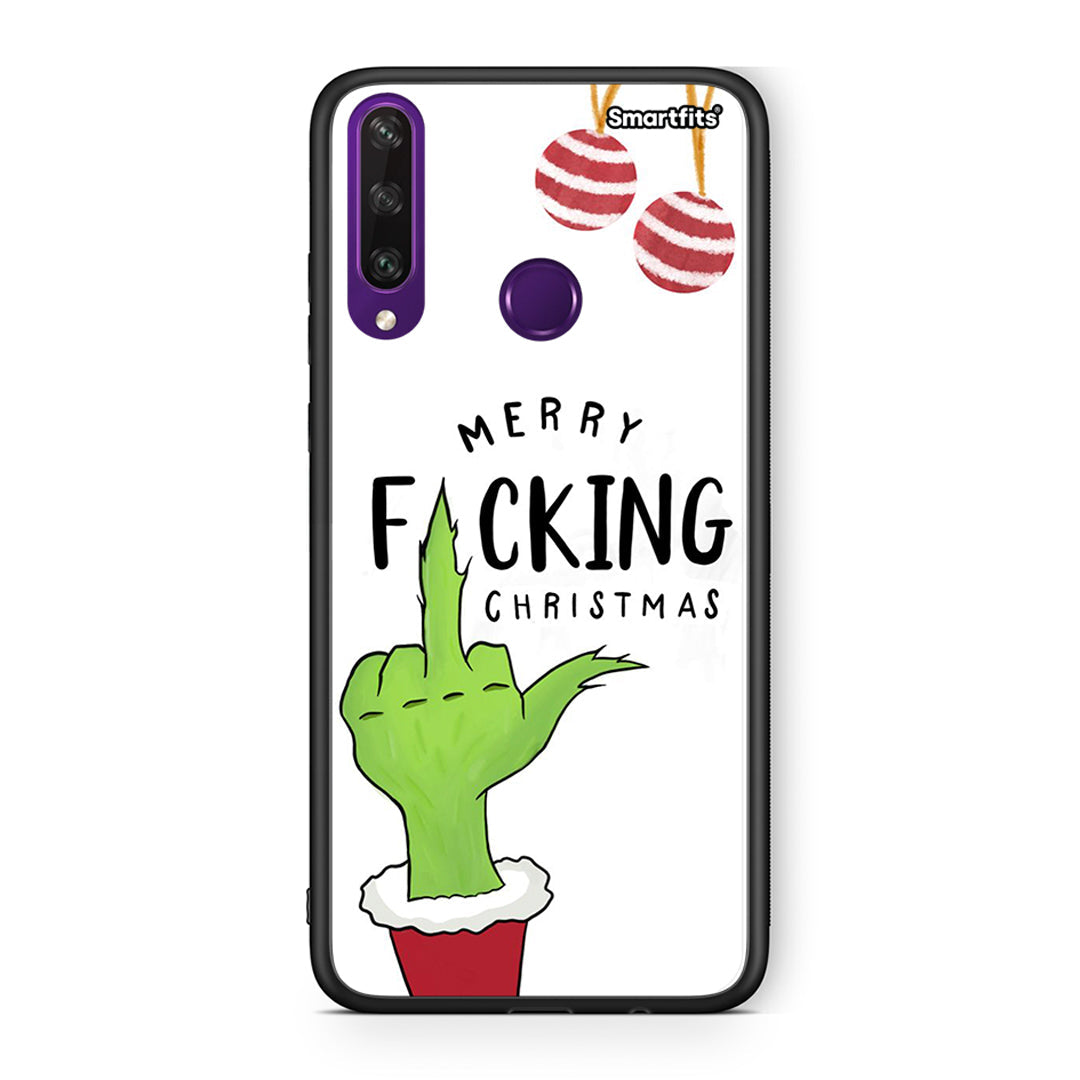 Huawei Y6p Merry F Xmas θήκη από τη Smartfits με σχέδιο στο πίσω μέρος και μαύρο περίβλημα | Smartphone case with colorful back and black bezels by Smartfits